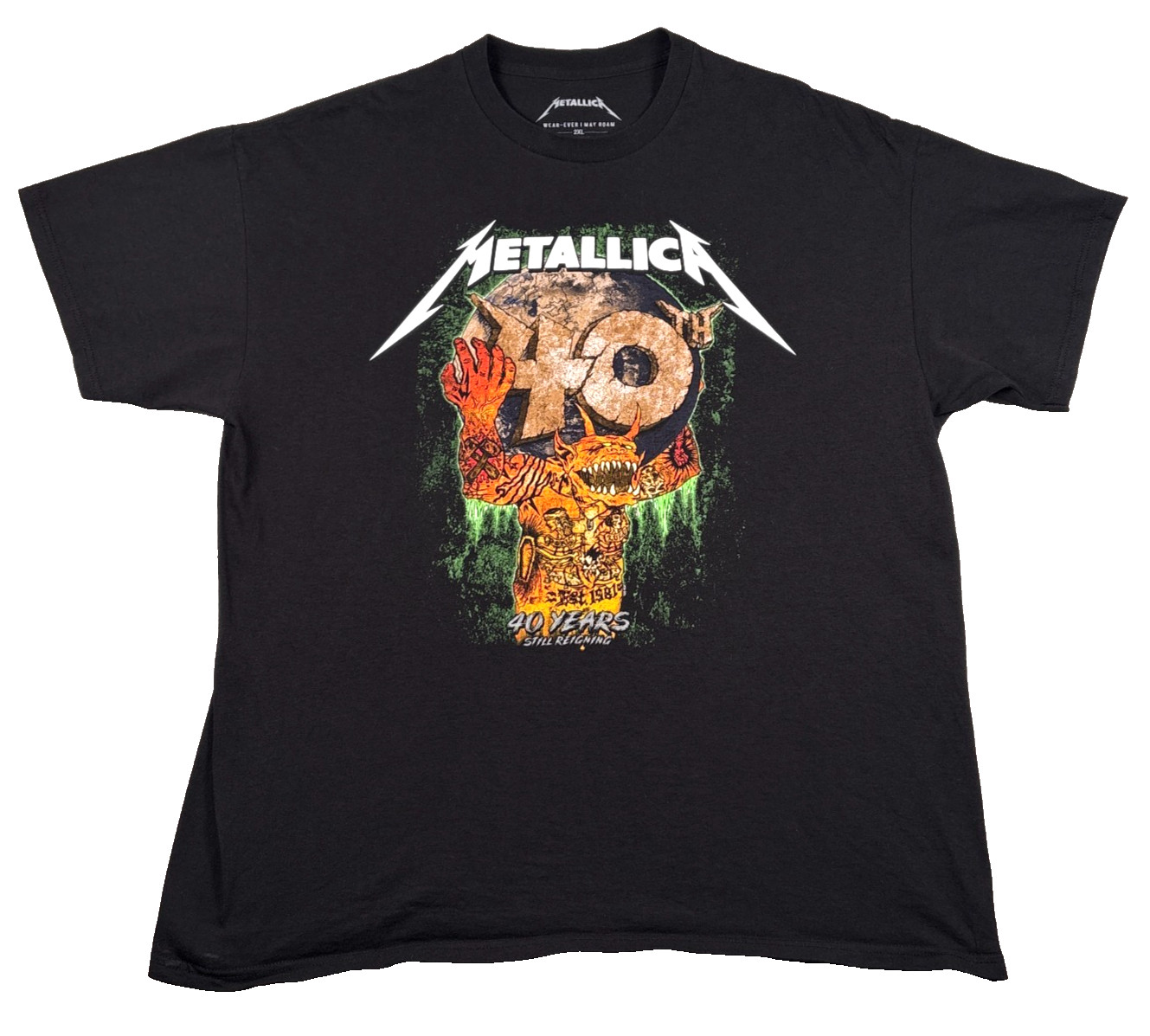 Metallica T Shirt Mens 2XL Black 40th Anniversary SF Chase Center 2021 Tour Tee