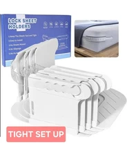 Lock Sheet Holders Keep Sheets Tight Heavy Duty Bed Sheet Holder Fitted 4 PIECES