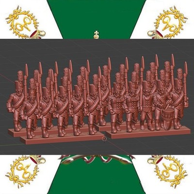 Epische Schlachten: 1806 Russisches Musketierbataillon - 7 Linien plus 1 Kommandostreifen