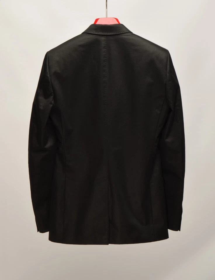 DOLCE & GABBANA Black Cotton 1Btn Tuxedo Peak Lapel  IT 44R UK,US 34R Slim Foto 2 de 4