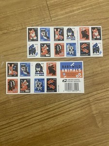 2 Sheets Baby Wild Animal Stamps Forever USA Stamps - 40 Adorable Stamps Total