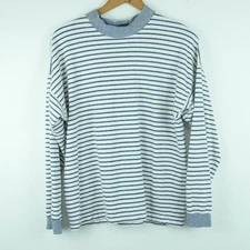 American Eagle Men's Large T Shirt Vintage 90s Striped Mockneck Normcore Preppy