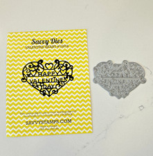 Savvy Dies Valentine Heart 10074 Die 2.75 1.875" Papercrafting Valentine Love