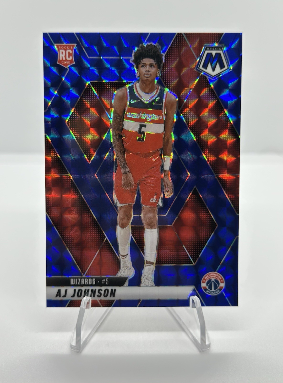 2024-25 Mosaic AJ Johnson Blue /199 RC Rookie Wizards 215