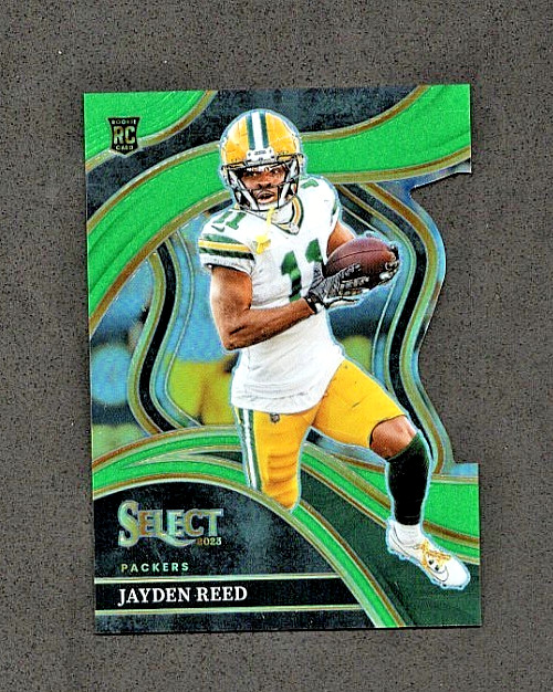 2023 Panini Select Club Level - Jayden Reed #258 - Green Prizm Die-Cut (RC) /499
