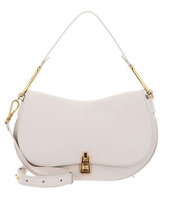 COCCINELLE Handbag Grained Leather Umhängetasche Lambskin White Neu
