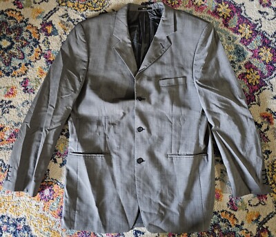 Hirmer German Tailored 3 Button Suit Jacket Grey Gray APPROX 48 SEE MEASUREMENTS