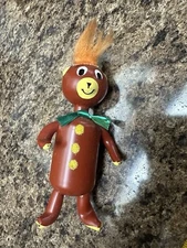 Vintage Italian Blown Glass Brown Bear Orange Hair Christmas Ornament 1950s