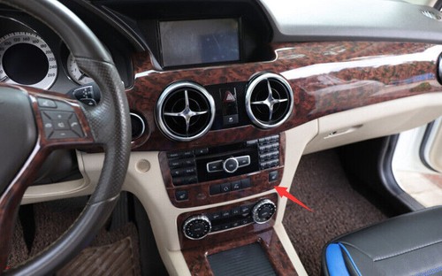 Console Volume Button Control Frame For Mercedes-Benz GLK 13-15 Agate Wood Grain - Picture 6 of 7