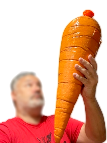 Deluxe SUPER GIANT 21” FOAM FILLED CARROT Latex Jumbo Clown Prop Easter Bunny - Picture 4 of 21