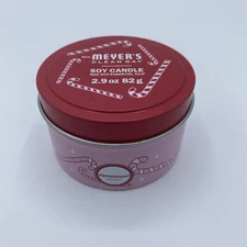 Mrs Meyer’s Clean Day Peppermint Scented Soy Tin Candle Essential Oil Candy Cane