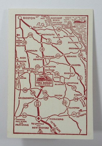 Toll House Chocolate Chip Cookie Restaurant Ad Card History Map Whitman MA 1940s - Picture 4 of 4