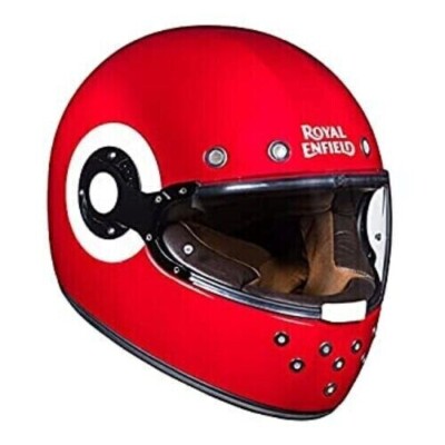 Passend für Royal Enfield Integralhelm mit klarem Visier (rot glänzend - Größ...