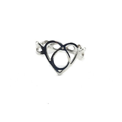 Sterling Silver Ring Heart Infinity Solid Stamped 925 Handmade