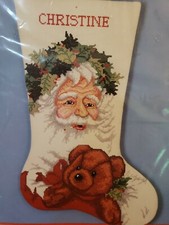 BUCILLA  VICTORIAN SANTA  counted cross 18" Stocking Kit  82826 sealed 1990
