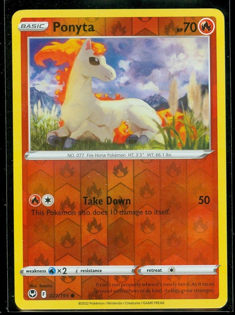 Pokemon PONYTA 021/195 - Silver Tempest - Rev Holo - - MINT | eBay