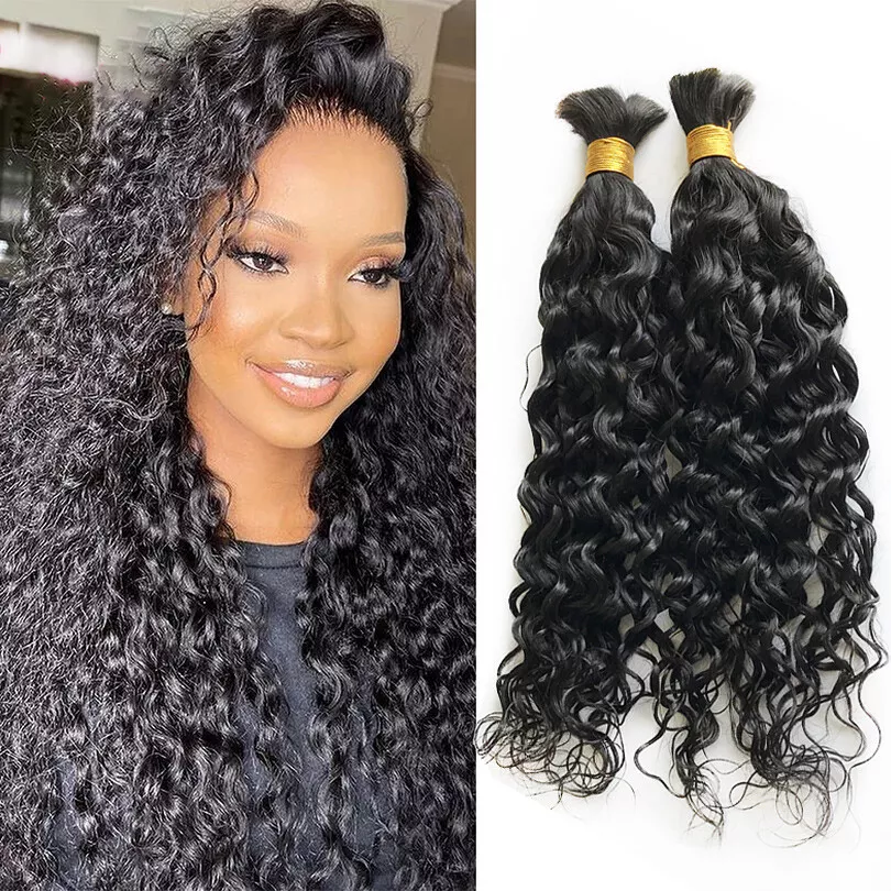 1 Piece Brazilian Human Hair Bulk no Weft For Braiding Deep Curly Hair  Bulks