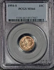1954-S Roosevelt dime, PCGS MS66, Pretty Toning