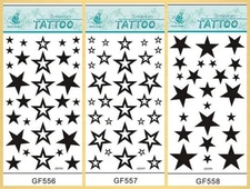 Solid Hollow Stars Fashion Moon Sun Totem Constellation Zodiac Body Tattoo  