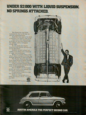 Publicité imprimée originale Austin America 1970 moins de 2000 $ suspension liquide promenades eau