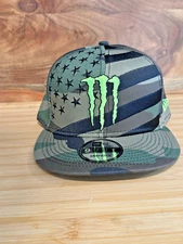 Monster Energy Green Camo American Flag 9FIFTY Snapback Cap