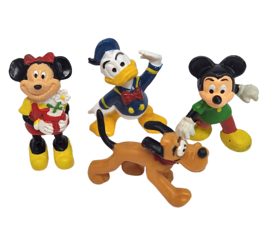 ミッキーマウス　ビンテージ　PVCフィギュア　80年代 4 VINTAGE 1980's DISNEY MICKEY + MINNIE MOUSE PLUTO DONALD DUCK