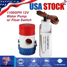 1100GPH Water Pump w/ Float Switch Automatic Submersible Plumbing Boat Bilge12V