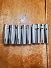 Snap On 1/4 Drive 7/32-9/16 6PT Deep Sockets Lot Of 9