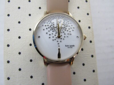 Kate Spade Beige Champagne Watch Kate Spade Metro Gold-Tone Champagne Bottle Watch Beige Leather main image 4
