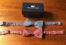 Vineyard Vines adjustable Bow ties - Lot of 2- Basketball, USA Flag Whales