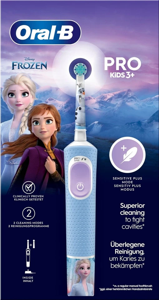 ORAL B PRO KIDS 3 +FROZEN DISNEY - SPAZZOLINO ELETTRICO + TESTINA - BRAUN
