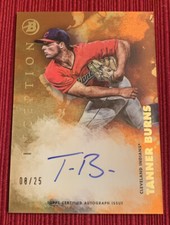 2021 Bowman Inception Tanner Burns AUTO ORANGE NUMBERED /25. Guardians/Indians