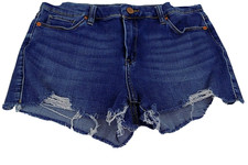 Blank NYC Size 29 Denim Shorts The Astor Raw Hem Distressed Frayed High Rise