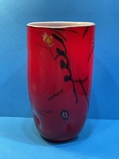 VASO CON CASSA IN VETRO ARTE ORIENTALE DESIGN ASTRATTO ALTO 9,5"