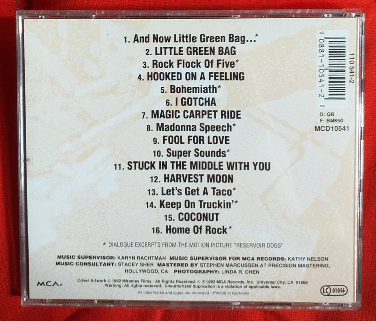 RESERVOIR DOGS music from the original motion picture soundtrack
