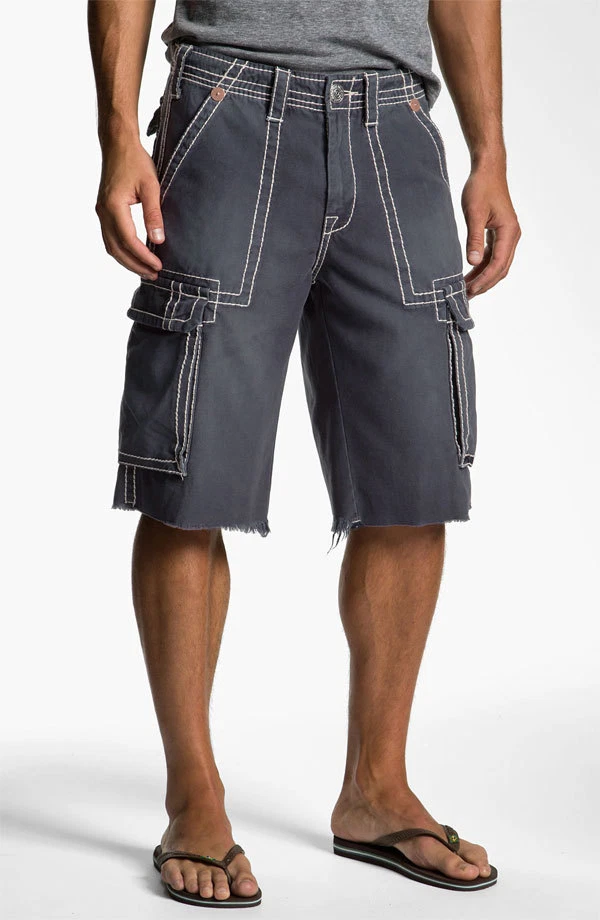 NWT True Religion Mens Issac Cargo Shorts w/ Natural Big T Shorts