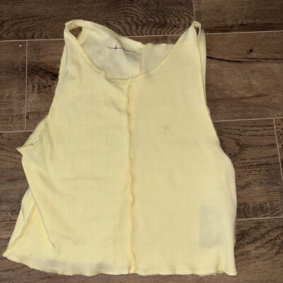 American Eagle Textured Yellow tank medium Junior Summer soft light Top NEW