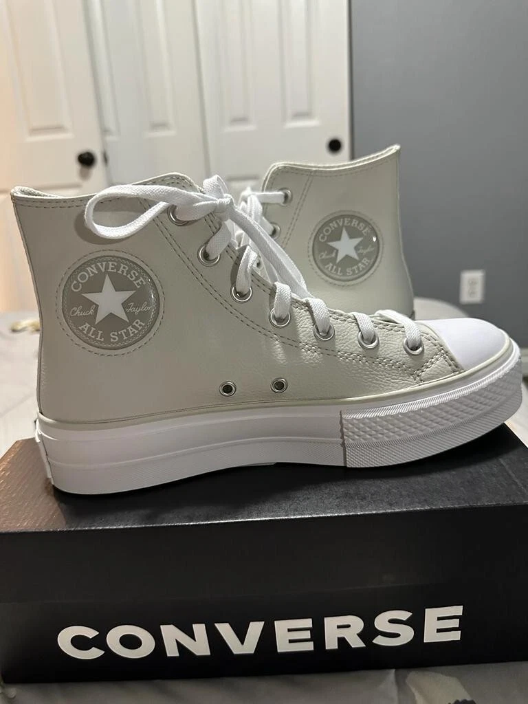 teenagere Faktura telefon Converse Chuck Taylor All Star Move Platform Leather Shoes Light Bone US  8.5 | eBay