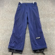 VINTAGE Spyder Snow Pants Mens L Blue Ski Snowboard Insulated Cargo Pockets 90s