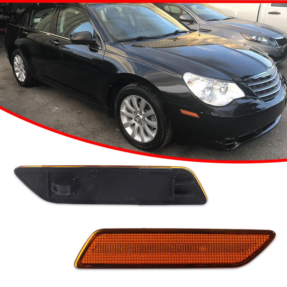 OE-Style Amber Front Side Marker Reflector Lights For 2007-2010 Chrysler Sebring - Image 3 of 4
