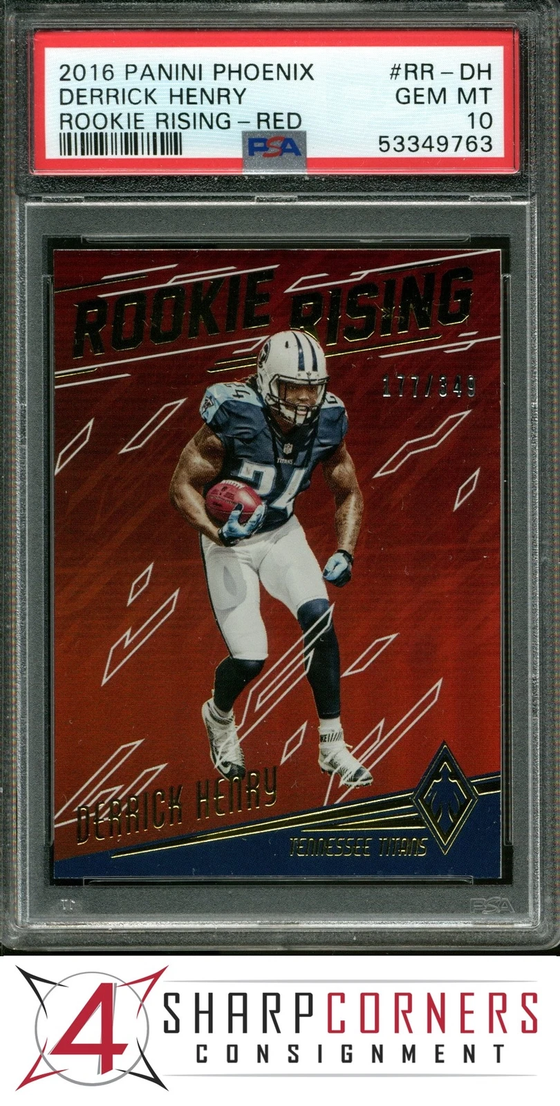 Derrick Henry Panini Phoenix Rookie Rising #RRDH Red