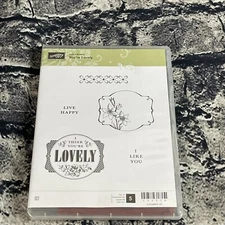 Stampin' Up YOU'RE LOVELY Red Rubber Stamp Set 133578