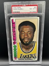 1976 Topps Tall Boys Cazzie Russell PSA 8 NM-MT LA Lakers Card #83