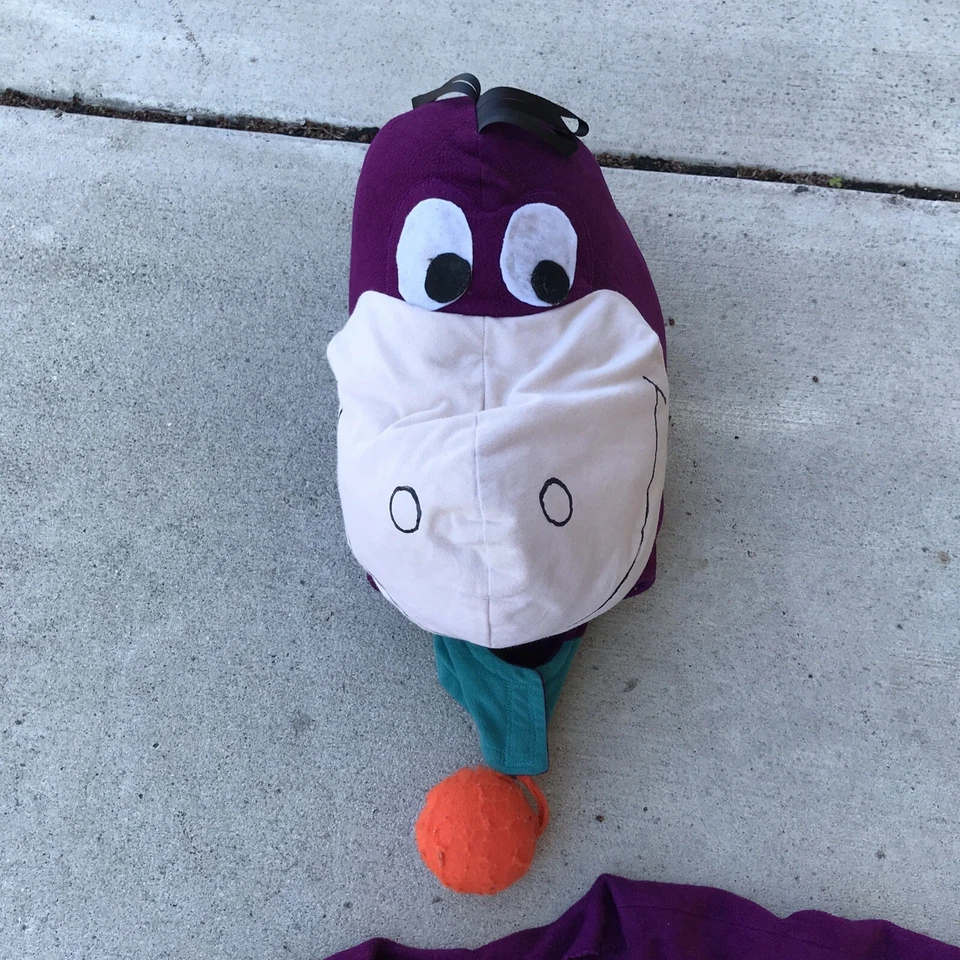 Handmade Dino Flintstones Halloween Costume Jumpsuit Head Piece Gloves Youth Sz - Image 2 of 4