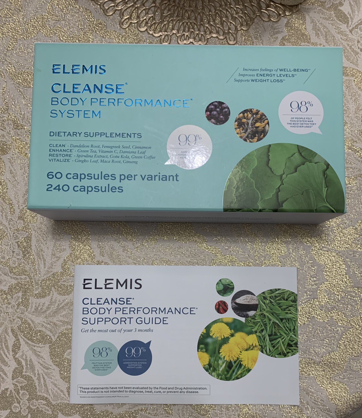 NEW Elemis Detox CLEANSE Body Performance System Dietary Supplements 90