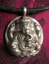 Pendentif Bouddha Ganesha En Argent 925 Népal Tibet Amulette