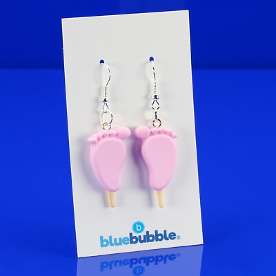 Bluebubble ICE CREAM PARLOUR Funny Feet Dangle Earrings Fun Cute Cool Funky Food