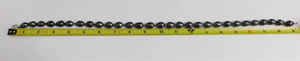 Collar de perlas moradas/grises de Tahití genuinas cierre de .850 Foto 3 de 4