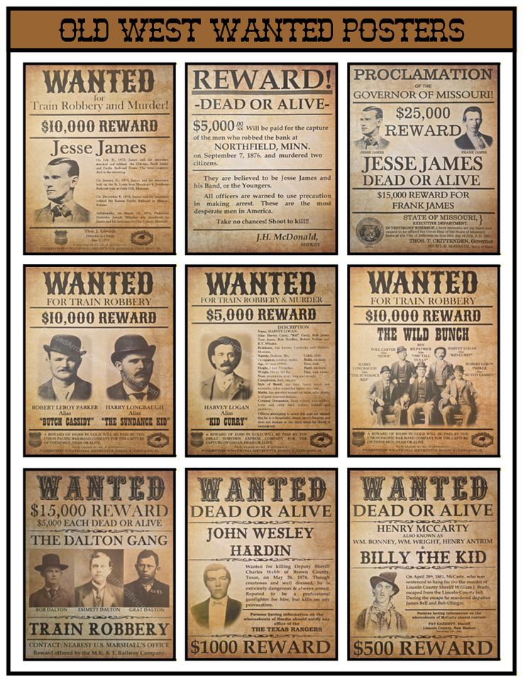 Old West Wanted Poster: The Wild Bunch | eBay