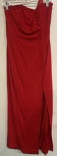 VTG Y2K Niki Livas Beaded Leg Slit Formal Prom Long Gown Size 10 Strapless